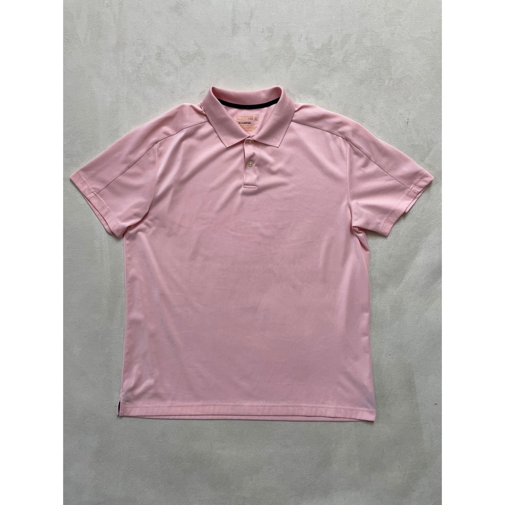 Chaps Golf Stay-Dry Polo Shirt Mens XL Pink Short Sleeve Performance Custom Fit